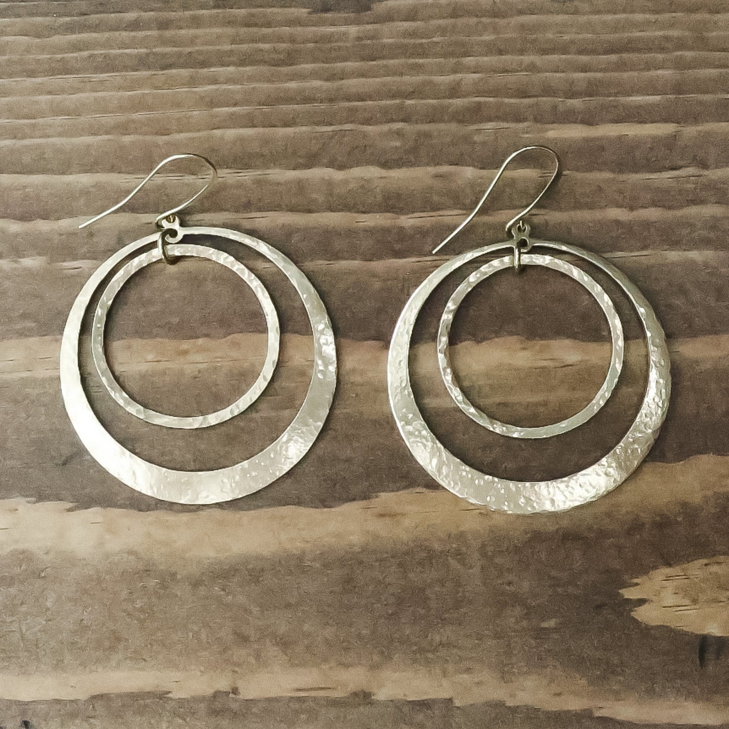 Full Circle Earrings - Hand Hammered Brass | Blackbird & Sage