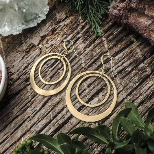 Full Circle Earrings - Brass | Blackbird & Sage
