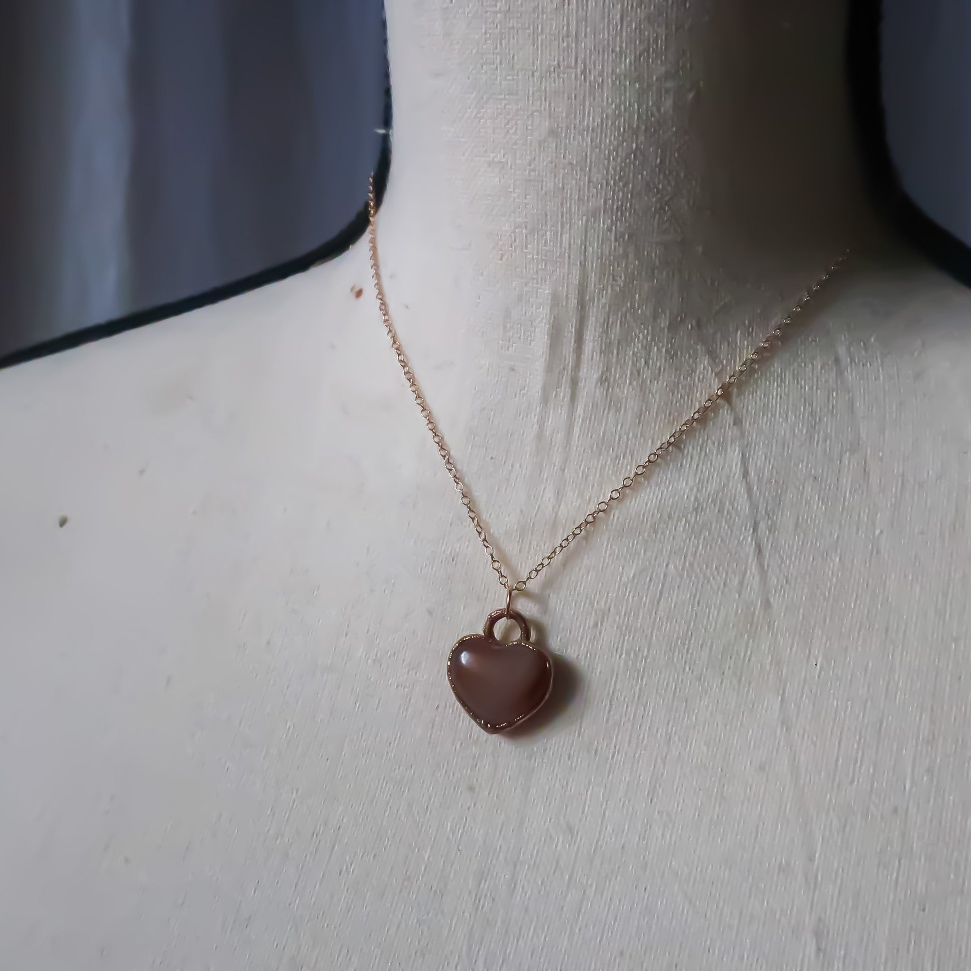 Carnelian Heart Necklace - Rose Gold & Copper - Blackbird & Sage Jewelry