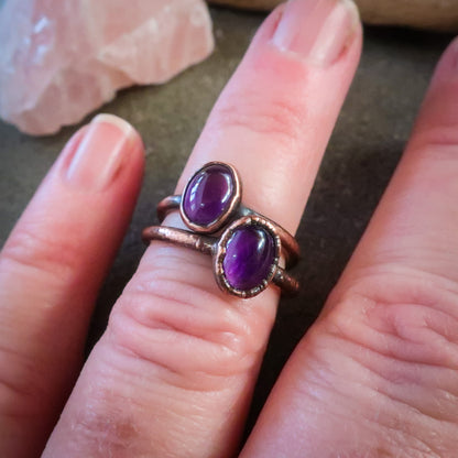 Purple Amethyst Creativity Ring | Copper | Size 4.25, 6  - Blackbird & Sage Jewelry