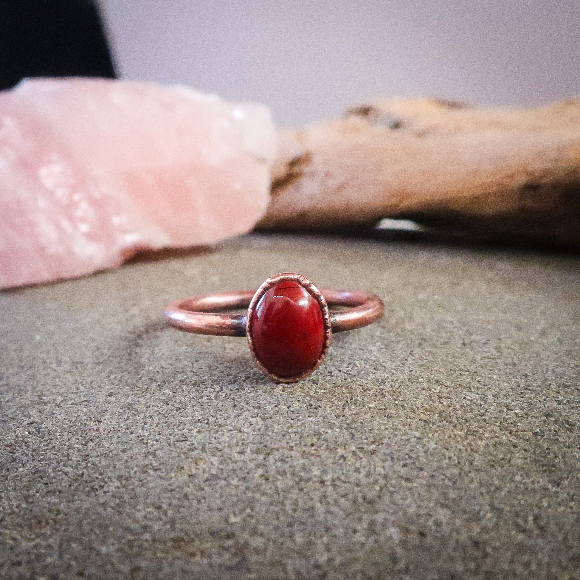 Supreme Nurturer Red Jasper Ring Set In Copper | US/CA Size 7 - Blackbird & Sage Jewelry