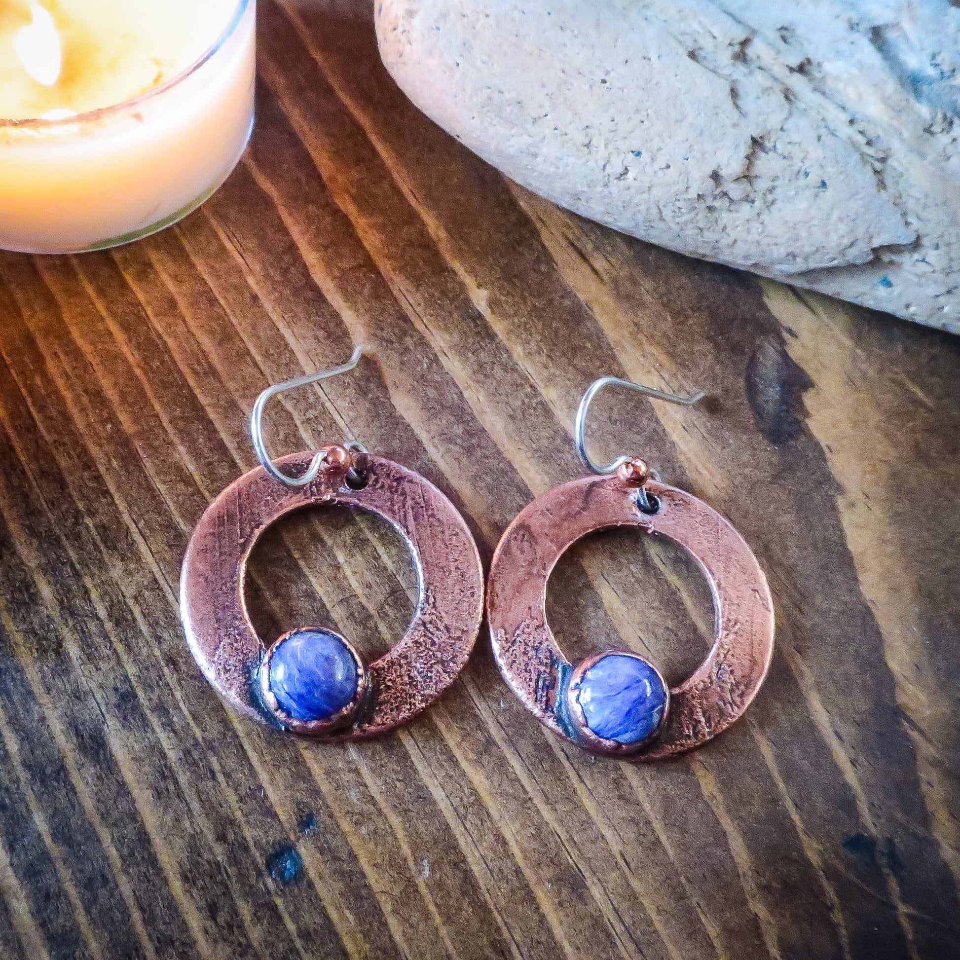 Purple Chariote Self Approval Drop Earrings | Copper - Blackbird & Sage Jewelry