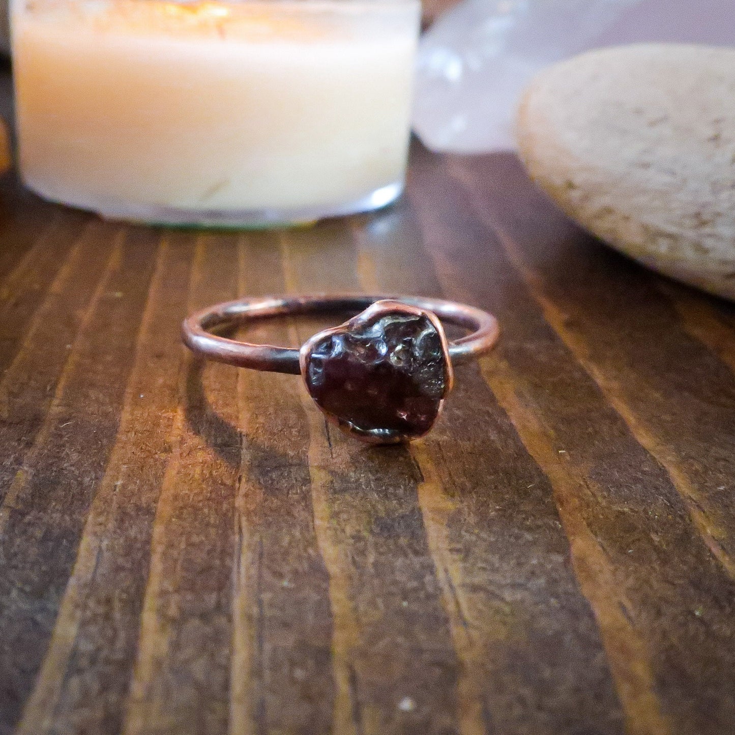 Raw Red/Brown Zircon Ring | Copper | Size 7 - Blackbird & Sage Jewelry