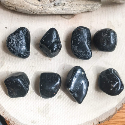 Large Tumbled Black Tourmaline Stone - Blackbird & Sage