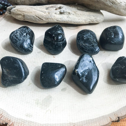 Large Tumbled Black Tourmaline Stone - Blackbird & Sage
